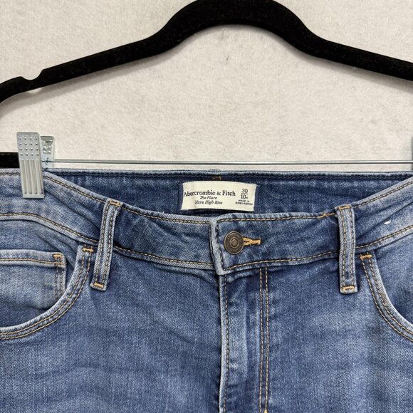 Abercrombie & Fitch Jeans Womens 30 Blue Ultra High Rise Flare Denim Stretch - Picture 3 of 13